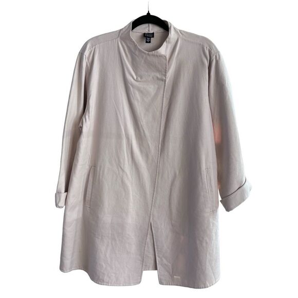 EILEEN FISHER Organic Cotton Funnel-Neck Jacket Size M - Picture 1 of 9